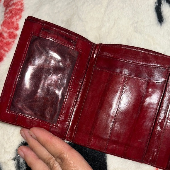 Eel skin leather vintage 3 folds - Picture 6 of 15